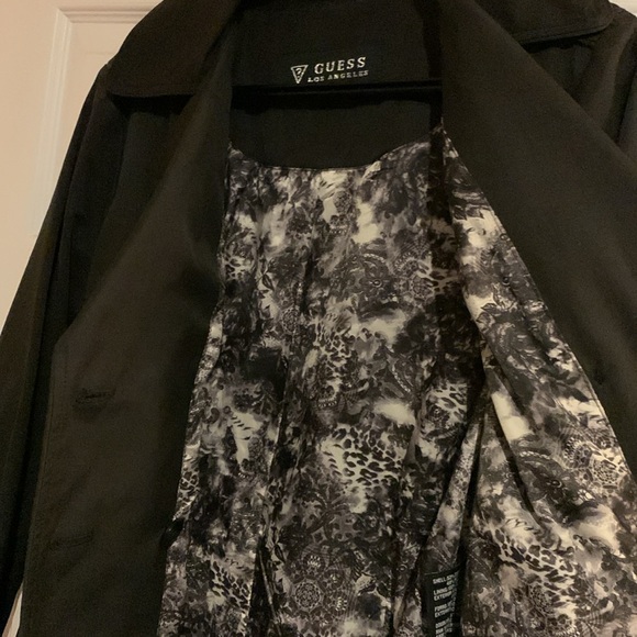 Ladies Guess size Large black trench coat - Picture 7 of 12